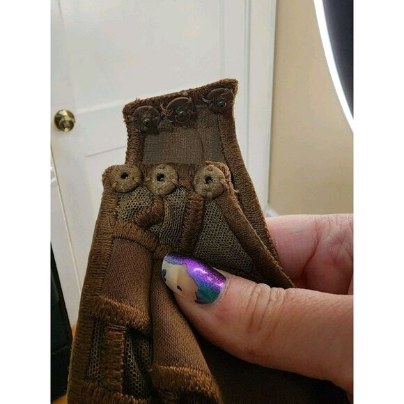 Size 6 AKRIS Caramel Gold Brown V-Neck Dress Textured Stripes 100% Silk $3990 - Picture 9 of 9